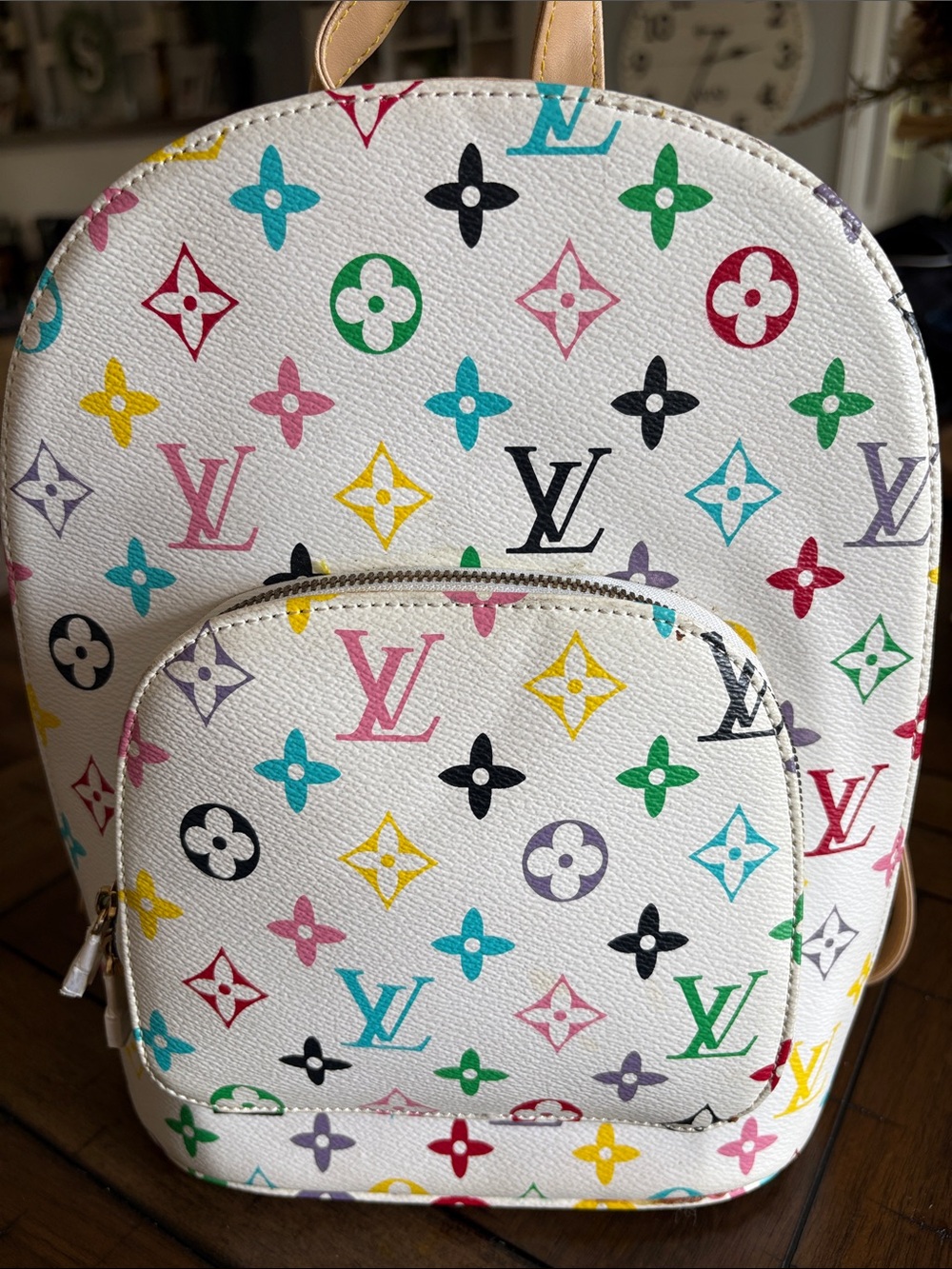Fashion White Multicolor Monogram Mini Backpack - Picture 6 of 12